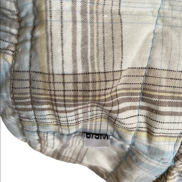 Reversible Light Blue, White and Brown Plaid Bucket Hat Size 6-9 Months - Picture 7 of 8